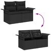 vidaXL Ensemble de canap&eacute; de jardin avec coussin 7 pcs Noir Poly rotin