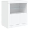 vidaXL Buffet avec lumi&egrave;res LED blanc 202x37x67 cm