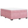 vidaXL Sommier &agrave; lattes de lit avec matelas Rose 160x200 cm Velours