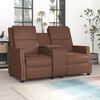 vidaXL Fauteuil inclinable et porte-gobelet 2 places Marron Similicuir