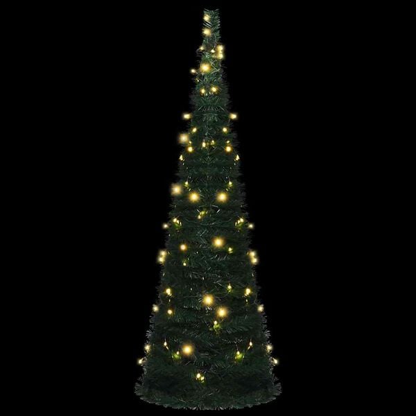 vidaXL Sapin de Noël artificiel pré-éclairé avec guirlandes vert 180cm