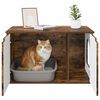 vidaXL Maison pour chat Ch&ecirc;ne fum&eacute; 85 x 55 x 50,5 cm Bois d'ing&eacute;nierie