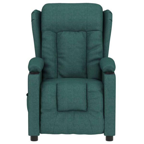 vidaXL Fauteuil inclinable &eacute;lectrique Vert fonc&eacute; Tissu