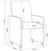 vidaXL Chaises de Salle &agrave; Manger avec Roues 2 pcs Cr&egrave;me Faux cuir