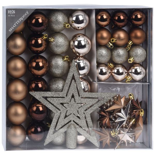 Ambiance Ensemble de d&eacute;corations suspendues de No&euml;l 45 pcs Ambre