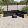 vidaXL Salon de jardin 10 pcs avec coussins noir r&eacute;sine tress&eacute;e