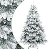 vidaXL Sapin de No&euml;l artificiel &agrave; branches pliantes, duveteux de neige
