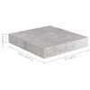 vidaXL Étagères murales flottantes 4 pcs gris béton 23x23,5x3,8 cm MDF