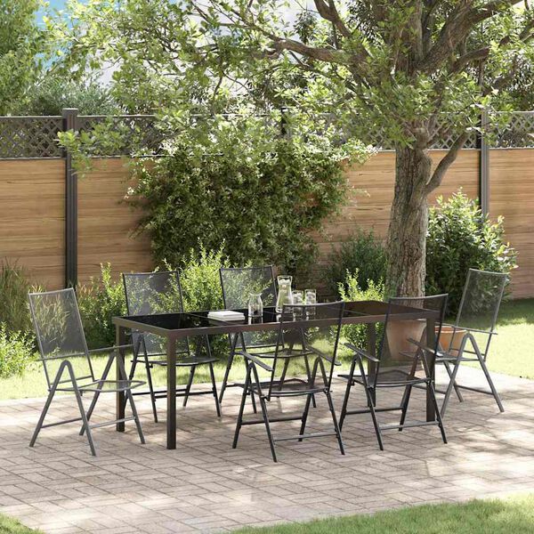 vidaXL Ensemble de salle &agrave; manger pour jardin 7 pcs Anthracite