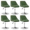 vidaXL Chaises pivotantes &agrave; manger lot de 6 Vert fonc&eacute; Velours