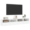 vidaXL Meubles TV muraux 2 pcs blanc 80x30x30 cm bois d'ing&eacute;nierie