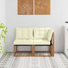 vidaXL Canap&eacute; d&rsquo;ext&eacute;rieur milieu et coin avec coussin 2 Pi&egrave;ce Naturel