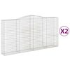 vidaXL Paniers &agrave; gabions arqu&eacute;s 2 pcs 400x50x200/220 cm Fer galvanis&eacute;