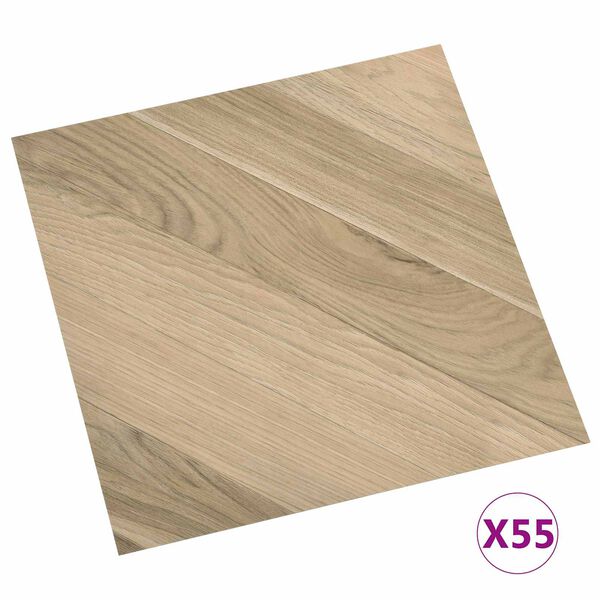vidaXL Planches de sol 55 pcs Marron 5,11 m&sup2; PVC