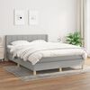 vidaXL Sommier &agrave; lattes de lit avec matelas Gris clair 140x190cm Tissu
