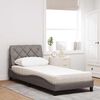 vidaXL Lit avec matelas taupe 90x200 cm tissu