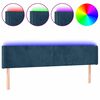 vidaXL T&ecirc;te de lit &agrave; LED Bleu fonc&eacute; 203x16x78/88 cm Velours