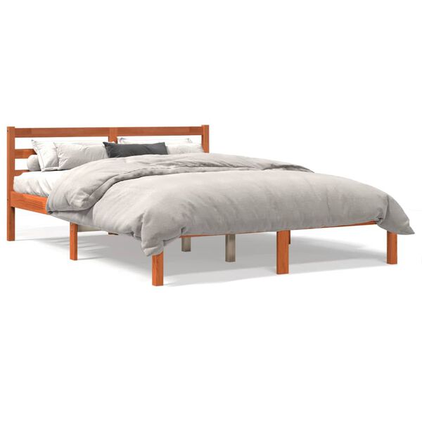 vidaXL Cadre de lit sans matelas cire marron 120x190cm bois pin massif