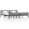 vidaXL Cadre de lit sans matelas gris bois massif 180x200 cm