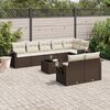vidaXL Salon de jardin avec coussins 9 pcs marron r&eacute;sine tress&eacute;e