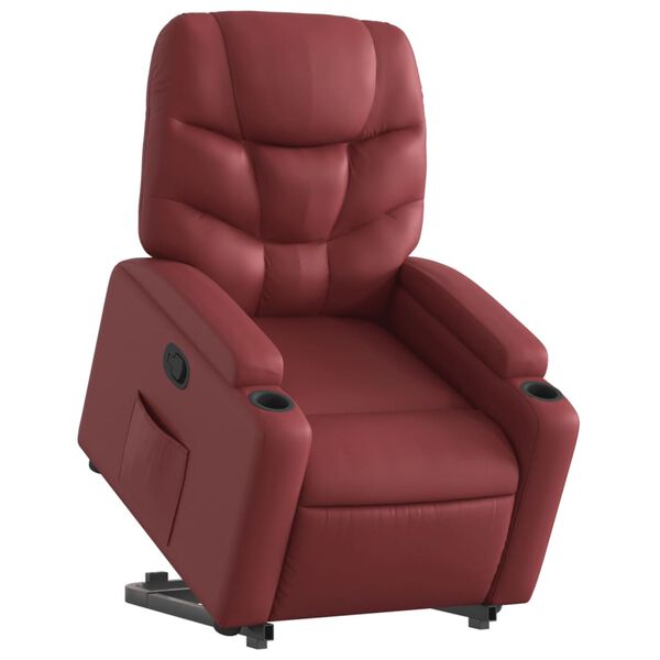 vidaXL Fauteuil inclinable Rouge bordeaux Similicuir