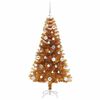 vidaXL Sapin de Noël avec 150 LED avec support Doré 150 cm PET