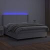 vidaXL Sommier &agrave; lattes de lit matelas LED Blanc 160x200 cm Similicuir
