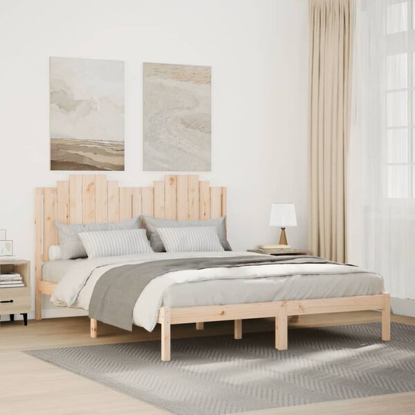 vidaXL Cadre de lit extra long sans matelas 160x220 cm bois massif