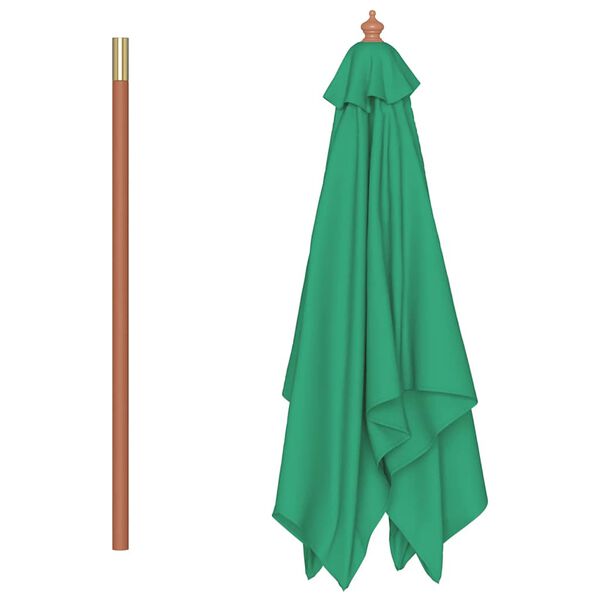 vidaXL Parasol d'extérieur avec mât en bois 150x200 cm vert