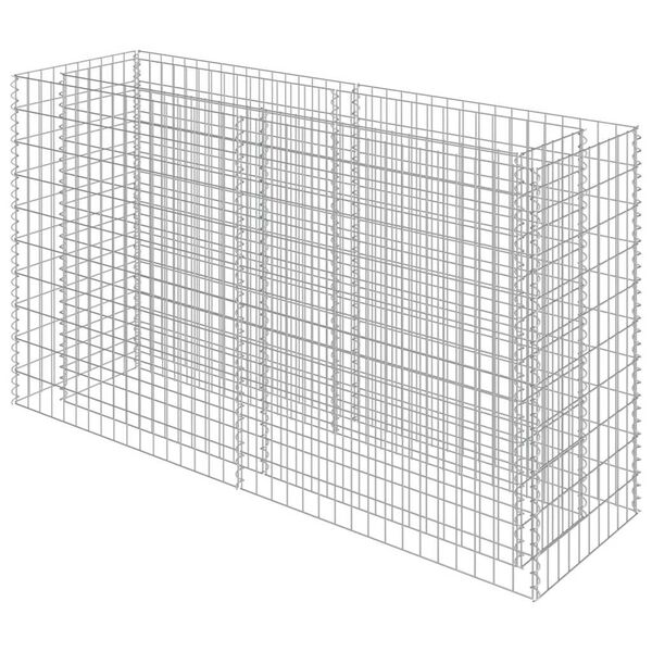 vidaXL Lit sur&eacute;lev&eacute; &agrave; gabion Acier galvanis&eacute; 180x50x100 cm