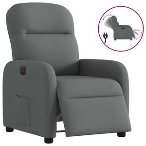 vidaXL Fauteuil inclinable &eacute;lectrique Gris fonc&eacute; Tissu