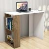 Homemania Bureau d'ordinateur Nano 90x40x75 cm Blanc et noyer