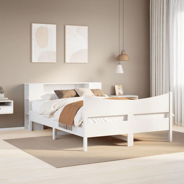 vidaXL Cadre de lit sans matelas blanc 120x200 cm bois de pin massif