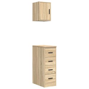 vidaXL Armoires de garage 2 pcs ch&ecirc;ne sonoma bois d'ing&eacute;nierie