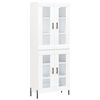 vidaXL Buffet haut Blanc 69,5x34x180 cm Bois d'ing&eacute;nierie