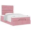 vidaXL Cadre de lit ottoman avec matelas rose 120x200 cm velours
