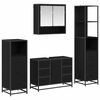 vidaXL Ensemble de mobilier de salle de bain 4 pcs Ch&ecirc;ne noir