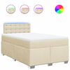 vidaXL Sommier &agrave; lattes de lit avec matelas Cr&egrave;me 120x200 cm Tissu