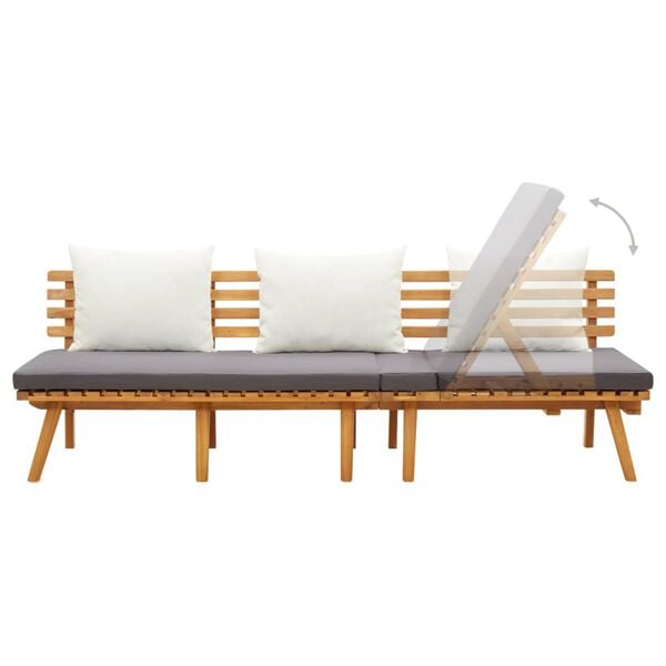 vidaXL Lit de repos de jardin 200x65 cm Bois d'acacia solide