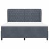 vidaXL Lit &agrave; ressorts avec matelas Gris fonc&eacute; 200 x 180 cm Polyester