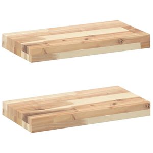 vidaXL &Eacute;tag&egrave;res flottantes 2 pcs 40x20x4 cm acacia massif non trait&eacute;