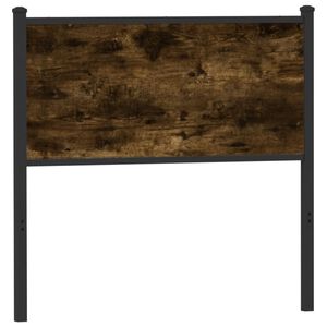vidaXL T&ecirc;te de lit de remplacement ch&ecirc;ne fum&eacute; 75 cm bois d'ing&eacute;nierie et acier