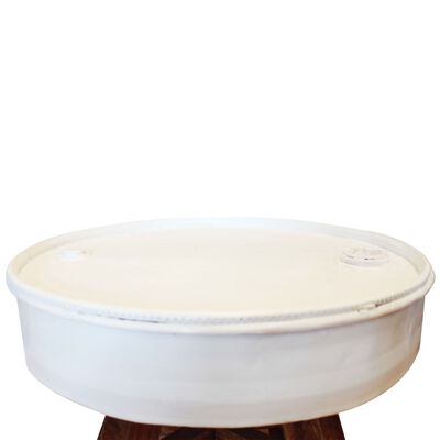 vidaXL Table basse Bois de récupération massif 60 x 45 cm Blanc