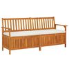 vidaXL Banc de rangement avec coussin 170 cm Bois d'acacia solide