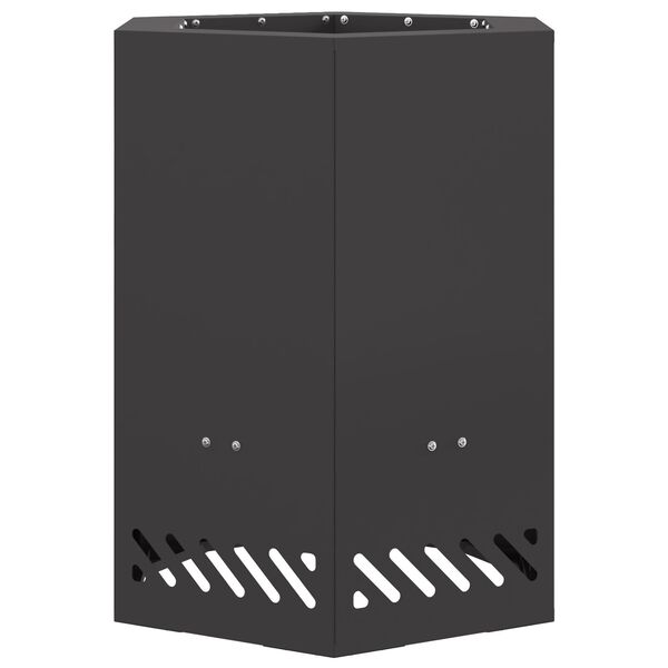 vidaXL Foyer sans fumée Noir 38 x 38 x 51 cm Acier