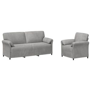 vidaXL Ensemble de Canap&eacute;s 2 pc Gris clair Velours