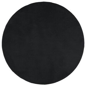 vidaXL Tapis OVIEDO &agrave; poils courts noir &Oslash; 120 cm