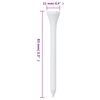 vidaXL Tee de golf 1000 pcs blanc 83 mm bambou