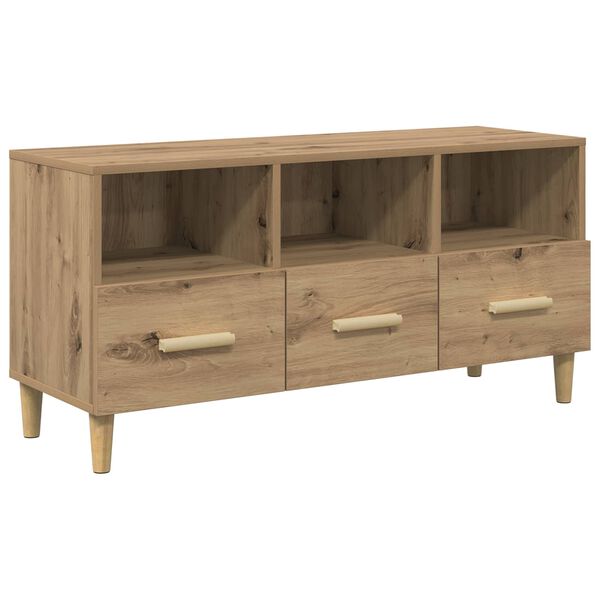 vidaXL Meuble TV Ch&ecirc;ne artisan 102 x 36 x 50 cm Bois d'ing&eacute;nierie