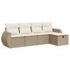 vidaXL Salon de jardin avec coussins 5 pcs beige r&eacute;sine tress&eacute;e